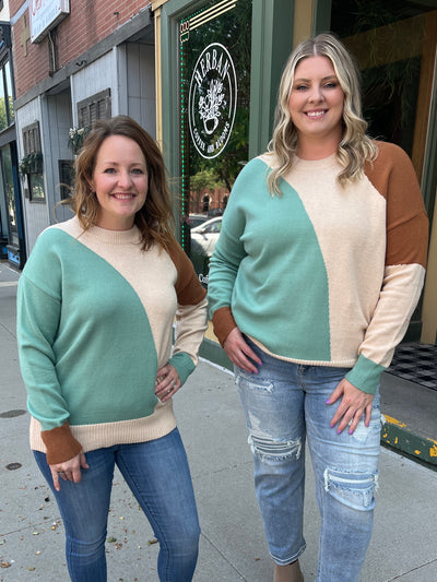 Teal Wave Sweater