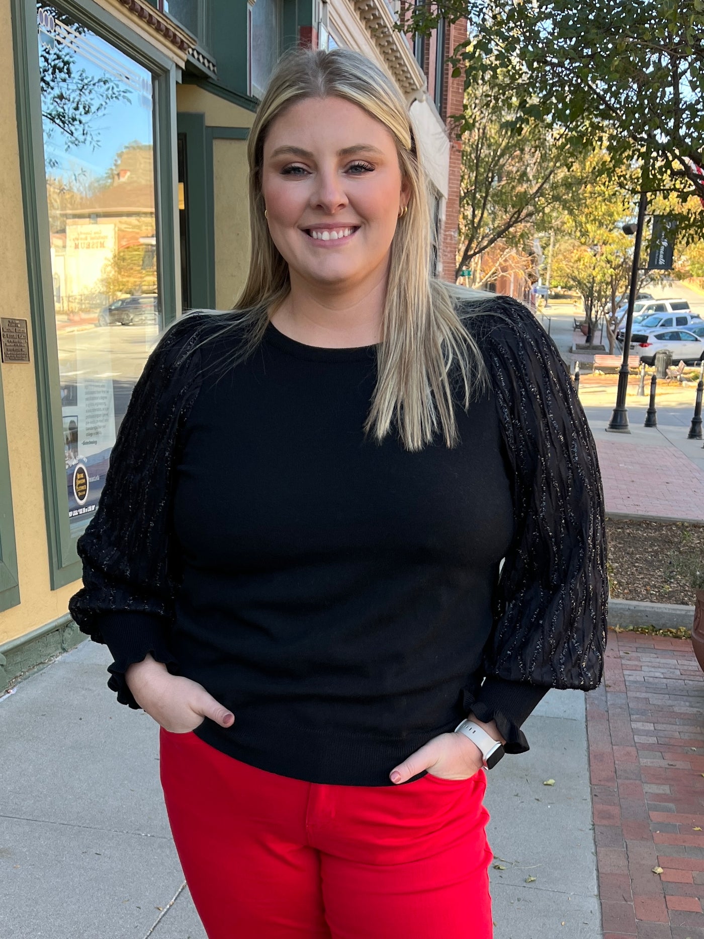 Tinsel Sleeve Blouse