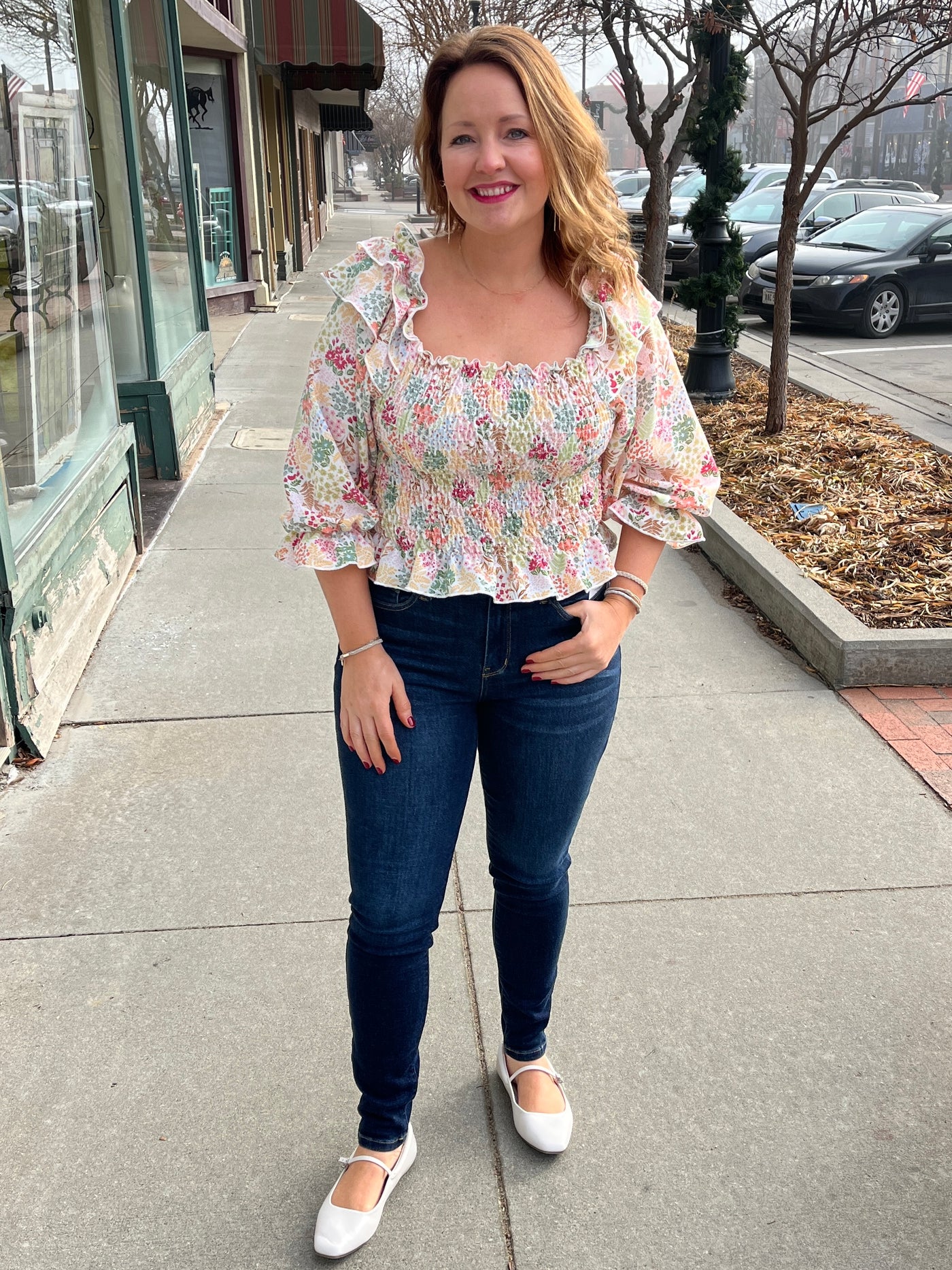 Floral Smocked Top