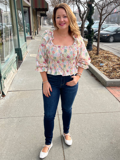 Floral Smocked Top