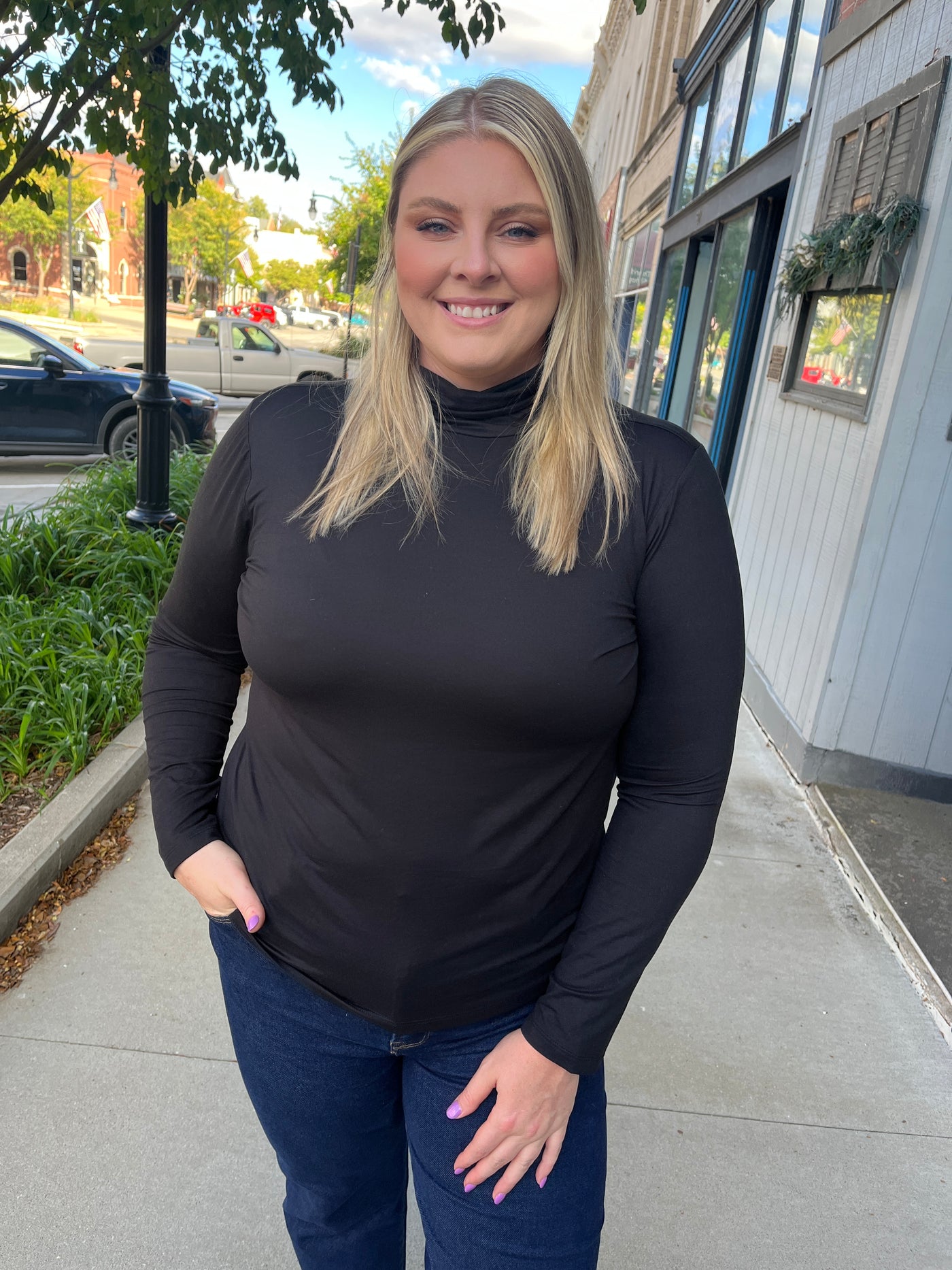 Black Turtle Neck Long Sleeve