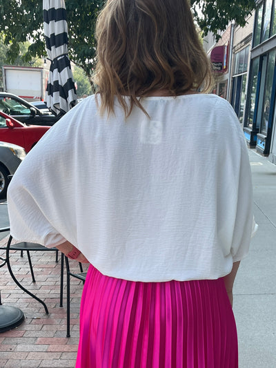 Crepe Tucked Look Blouse