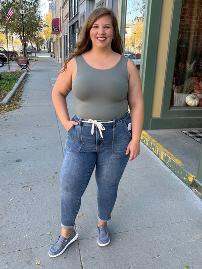 Scoop Layer Tank - Grey Sage