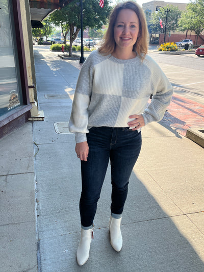 Check In Grey Sweater