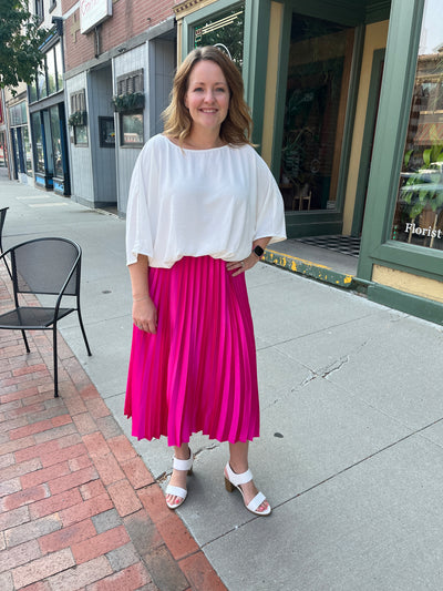 Crepe Tucked Look Blouse