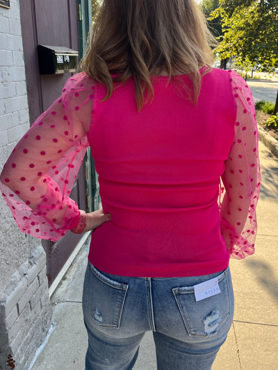 Mabel Mesh Sleeve Top