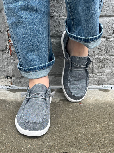 Charcoal Canvas Slip On