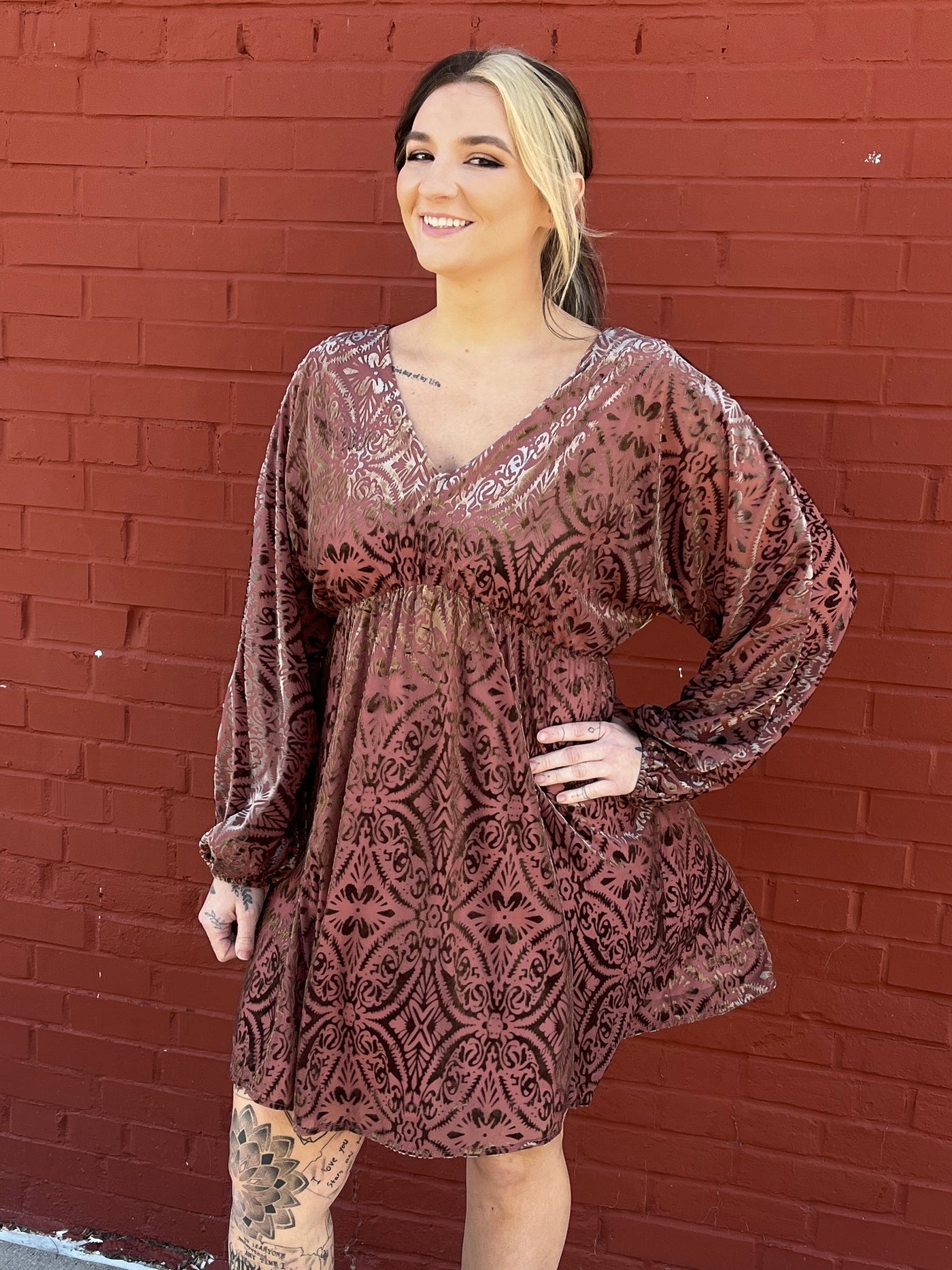 Mauve Velvet Dress