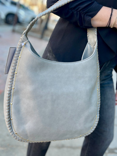 Leslie Studded Hobo Handbag