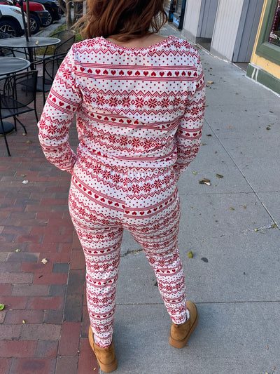Christmas Pajama Set - White Fairisle