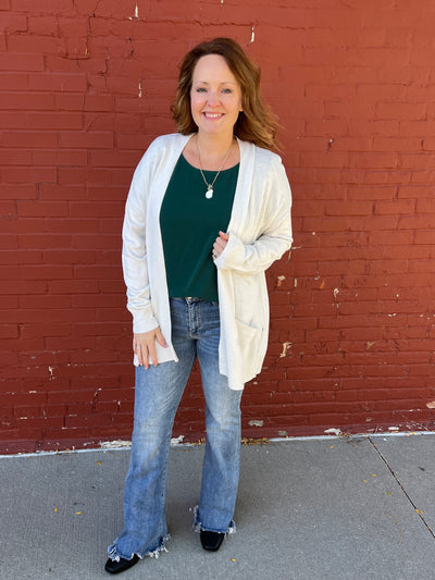Hunter Green Tulip Sleeve Blouse