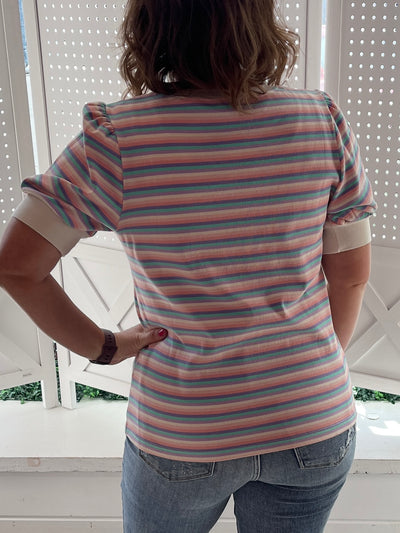 Lavender Stripe Henley