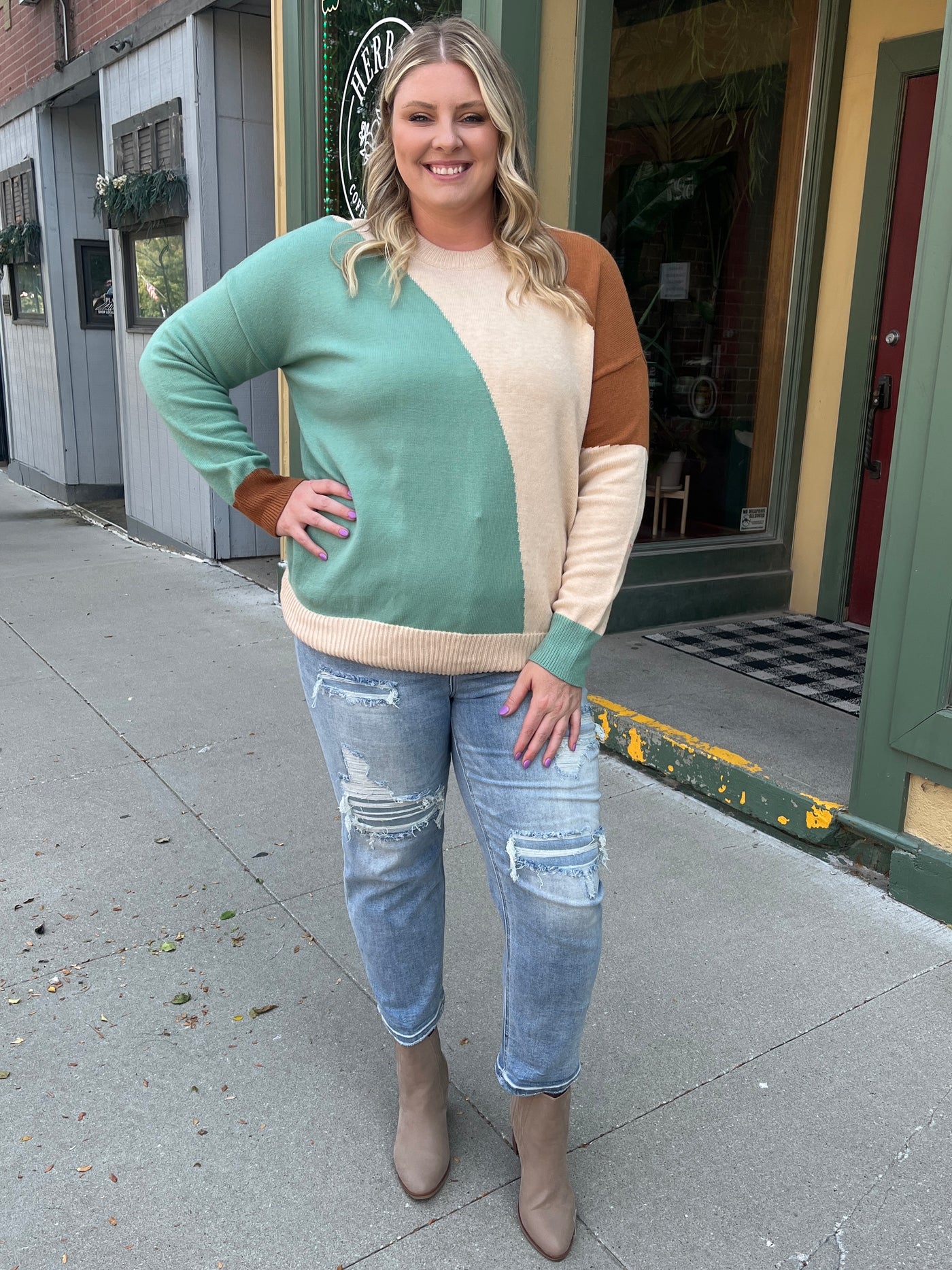 Teal Wave Sweater