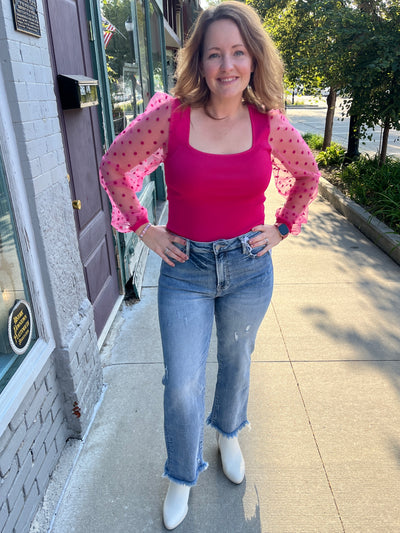 Mabel Mesh Sleeve Top