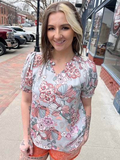 Muted Floral Blouse