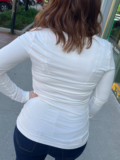 Off White V-Neck Long Sleeve