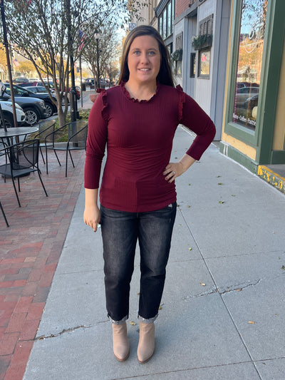 Mock Neck 3/4 Sleeve Top