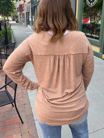 Mocha Long Sleeve Henley