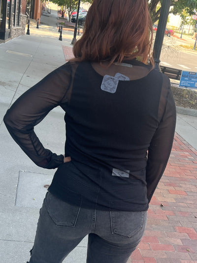 Mesh Long Sleeve Layer Top