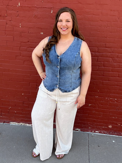 Denim Button Down Vest