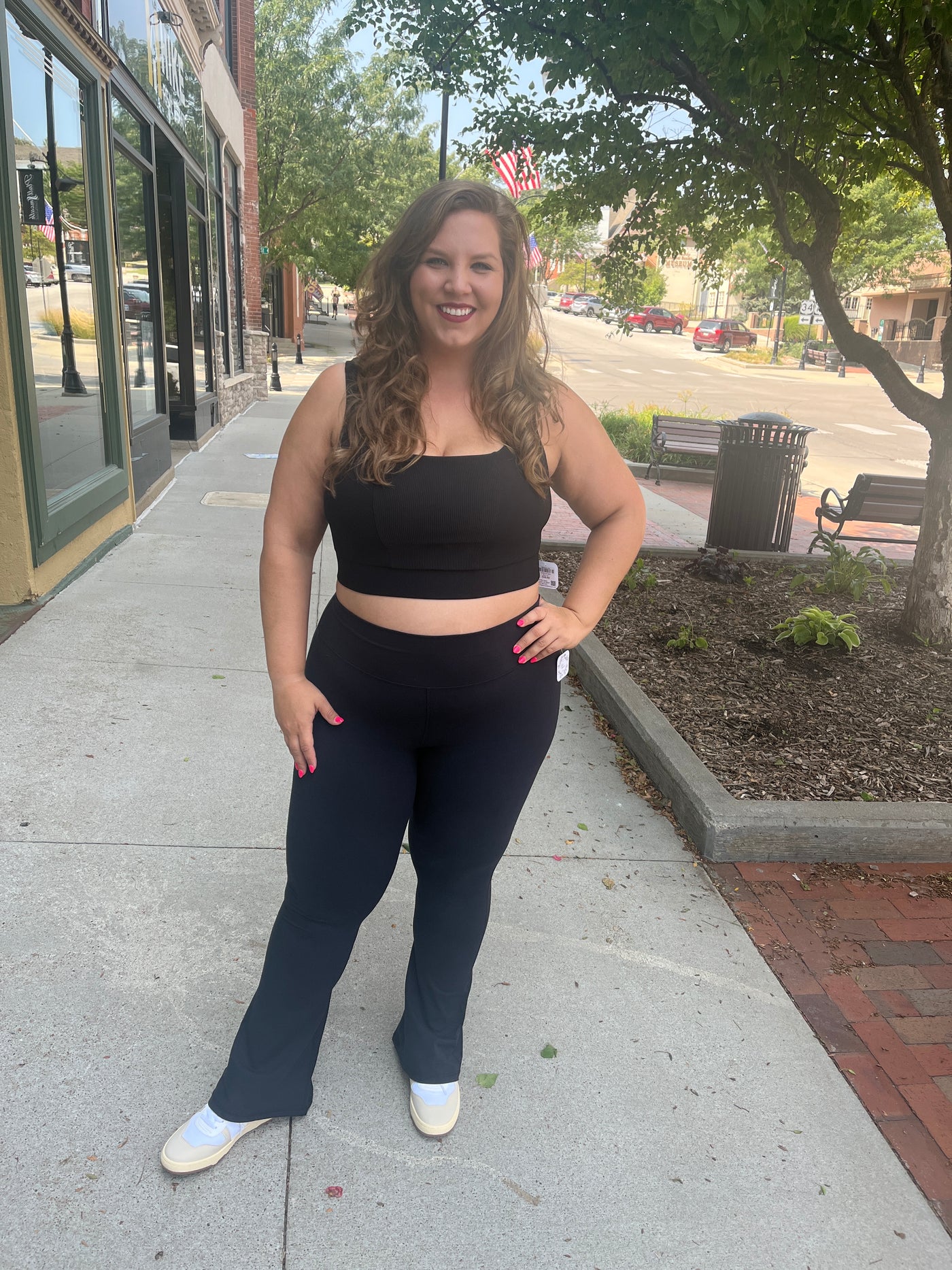 Black High Rise Flare Leggings
