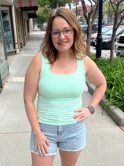 Squared Layer Tank - Morning Mint