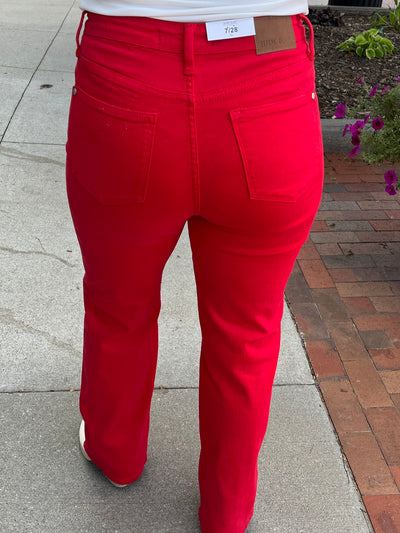 Judy Blue Garment Dye Red Straight