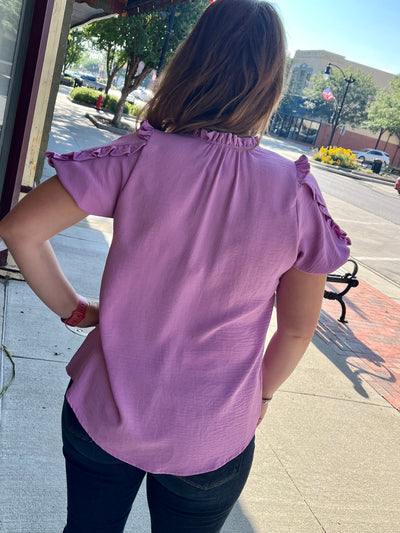 Orchid Notch V-Neck Blouse