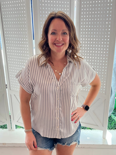 Lightweight Button Front Blouse