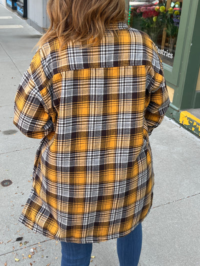 Oversized Yellow Plaid Flannel