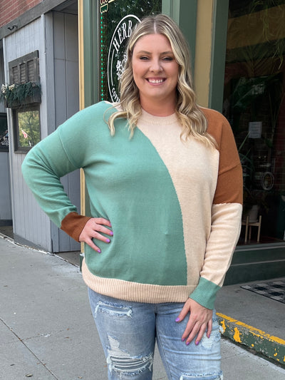 Teal Wave Sweater