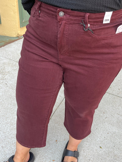 Judy Blue Oxblood Wide Crop