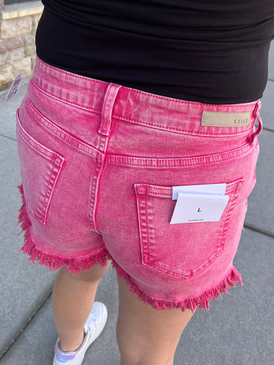 Cello Hot Pink Denim Shorts