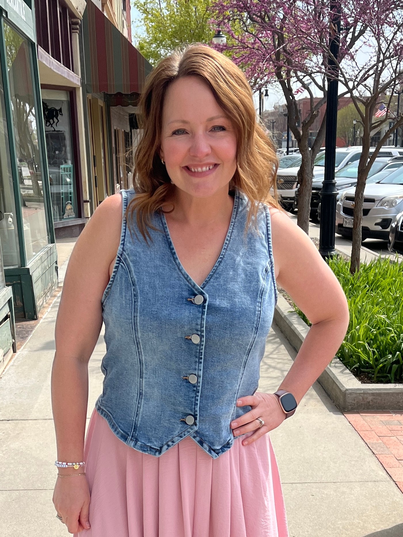Denim Button Down Vest
