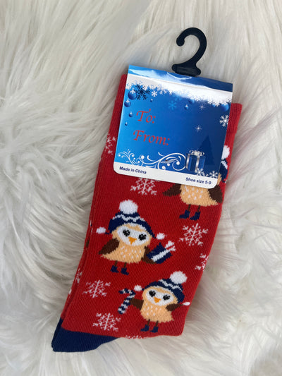 Holiday Socks - Owl