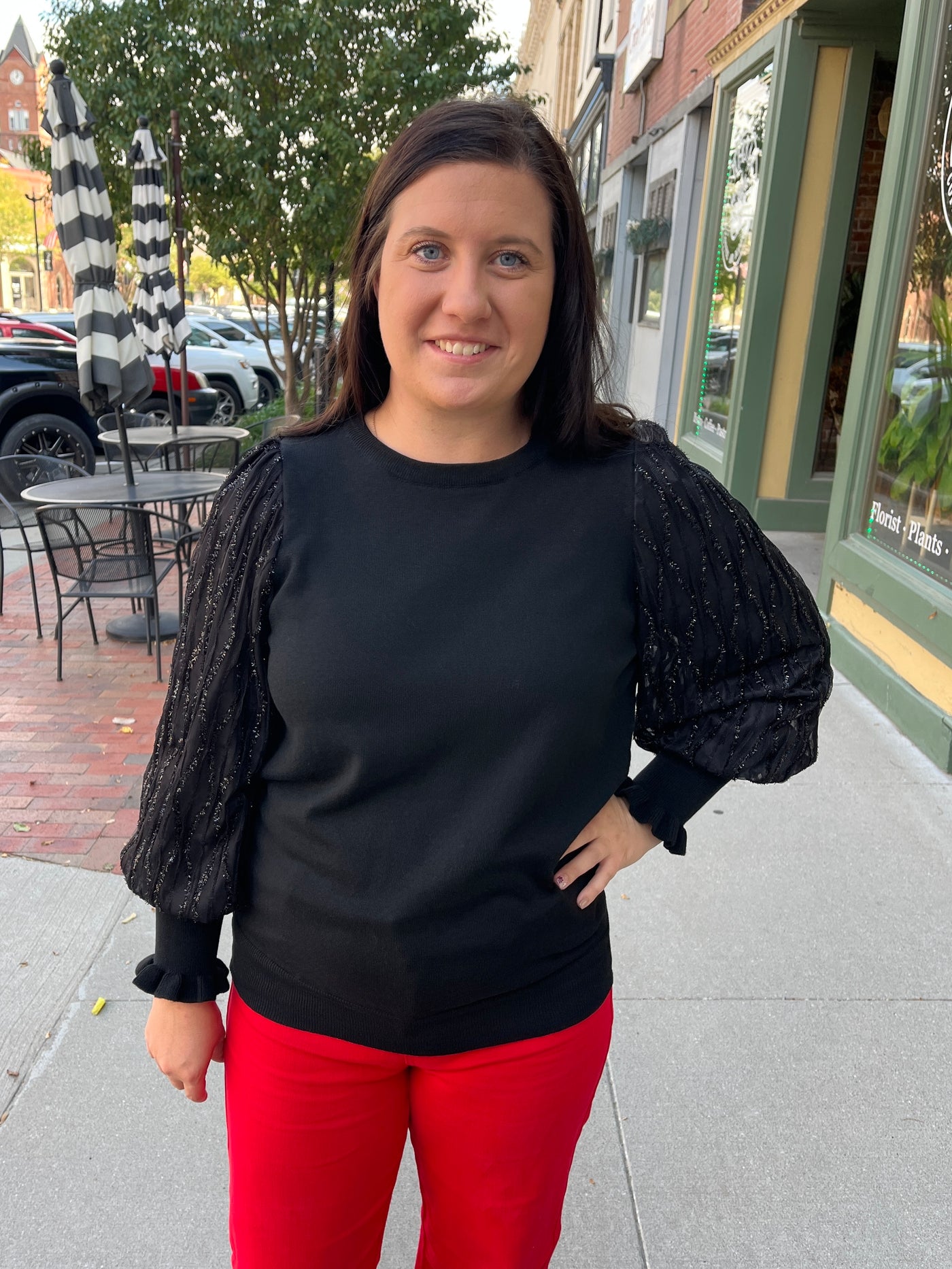 Tinsel Sleeve Blouse