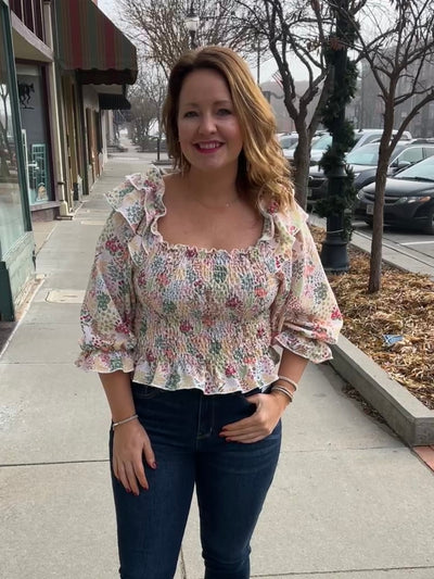 Floral Smocked Top