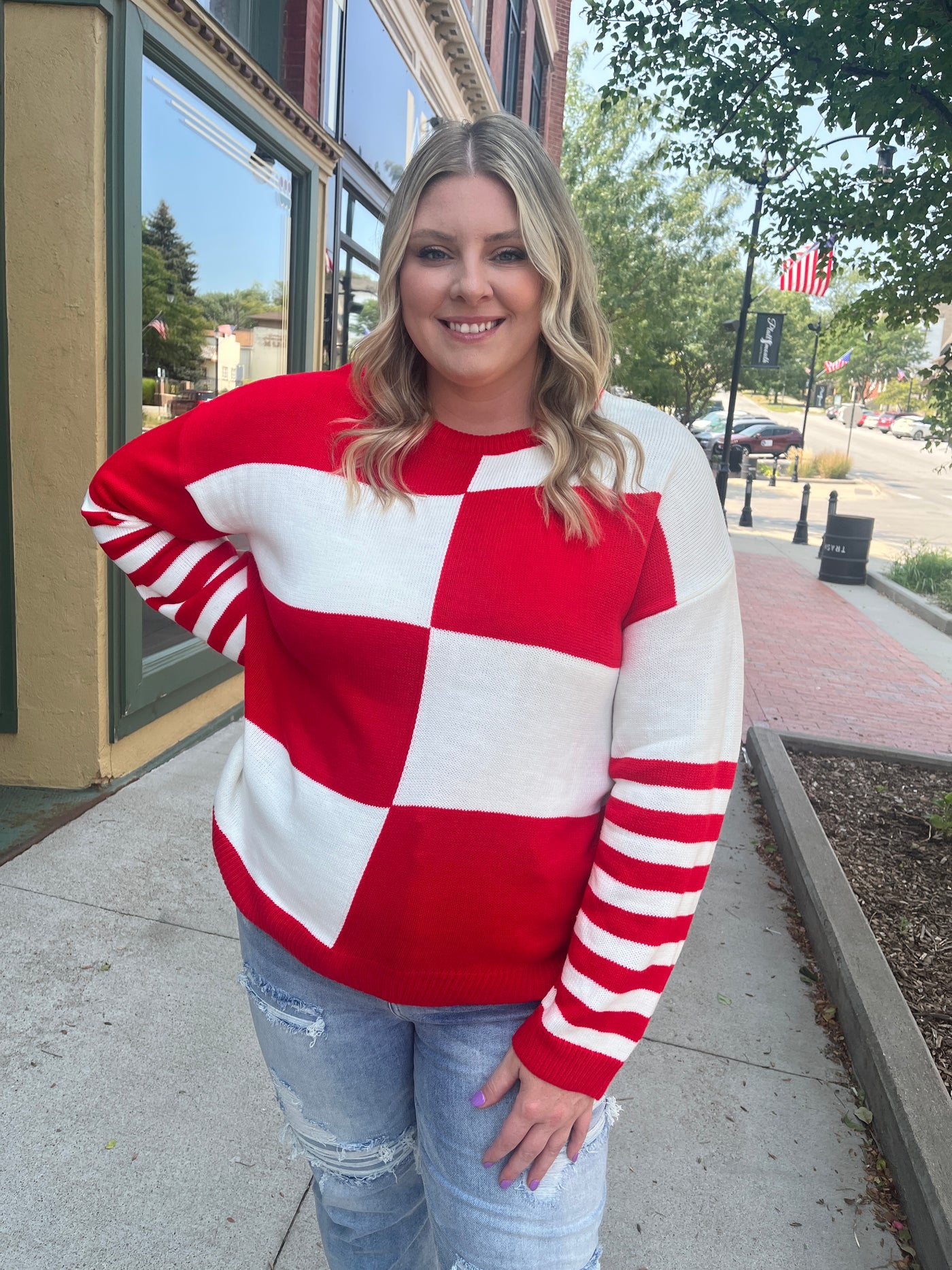 Red Checker Sweater
