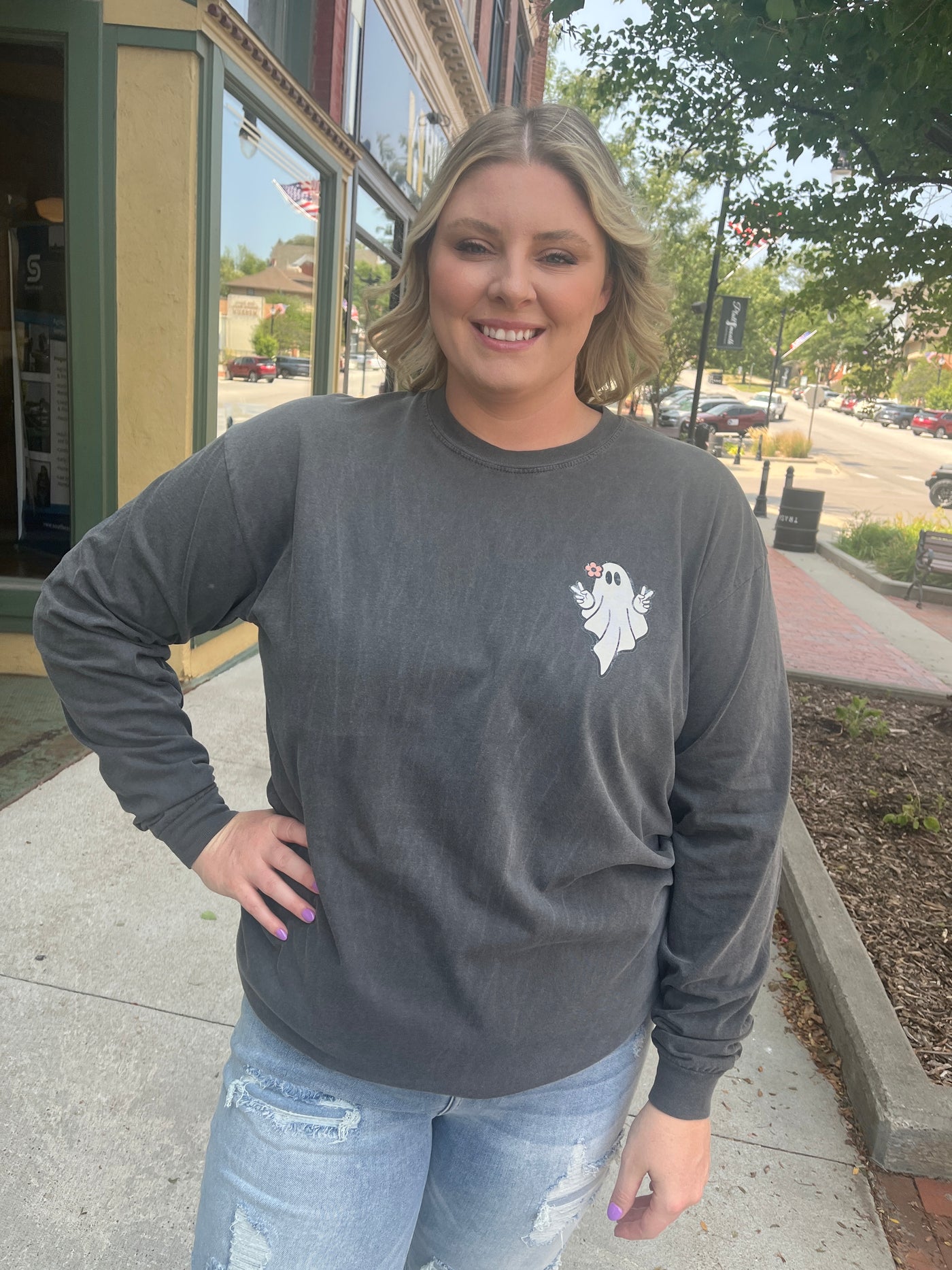 Peace Ghost Long Sleeve Tee