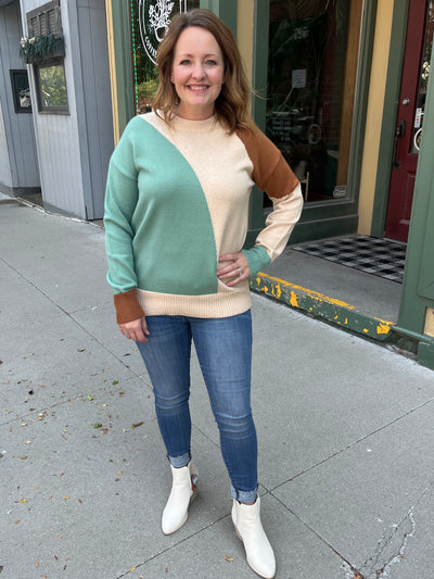 Teal Wave Sweater