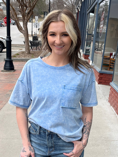 Blue Mineral Pocket Tee