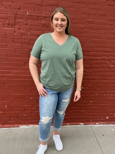 Olivia Short Sleeve Tee - Sage