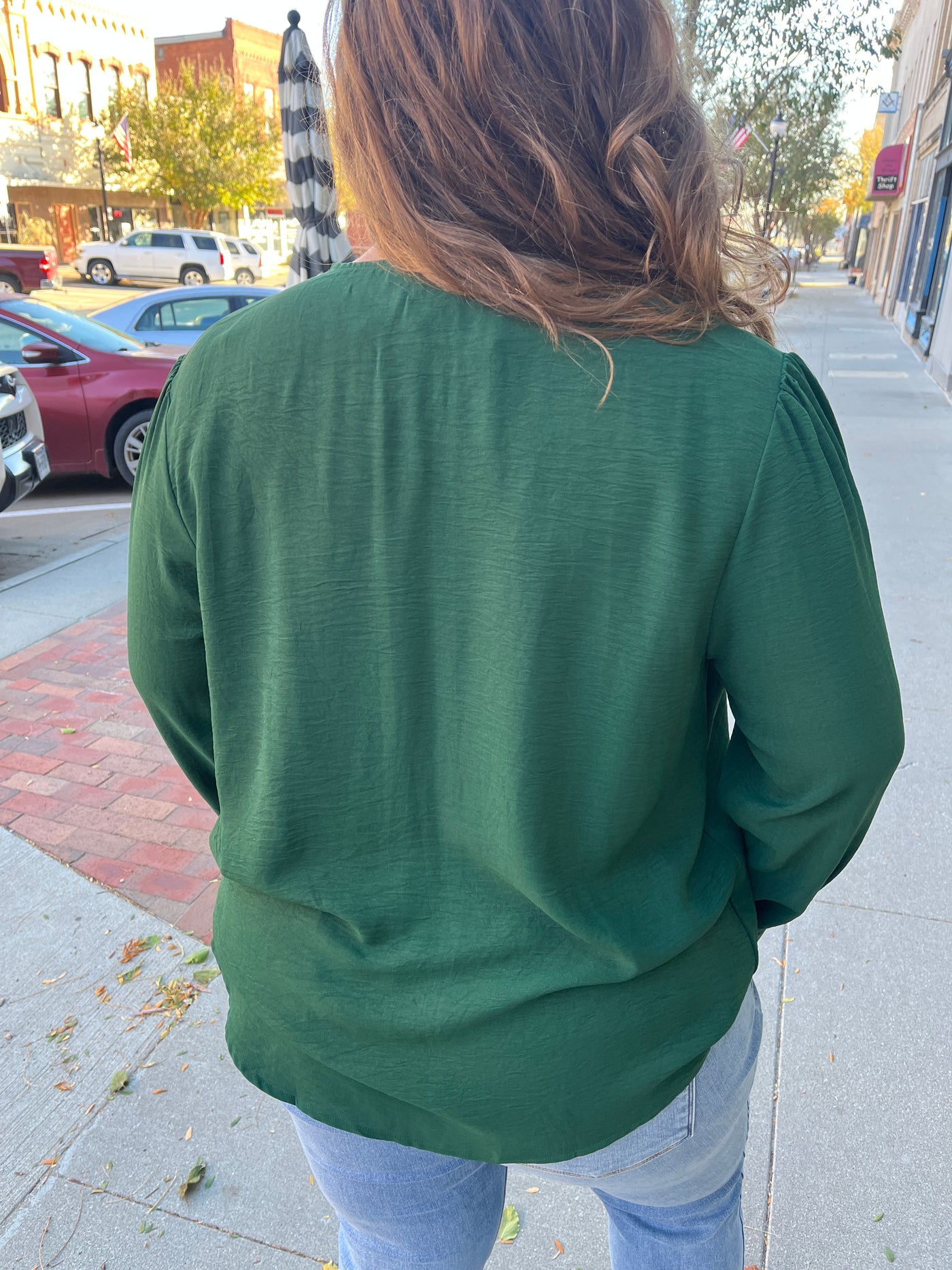 Surplice Long Sleeve Blouse
