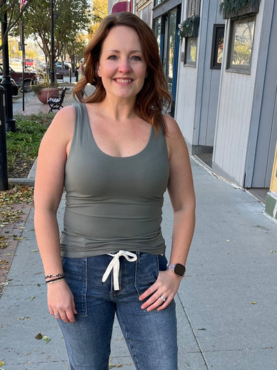 Scoop Layer Tank - Grey Sage