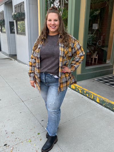 Oversized Yellow Plaid Flannel