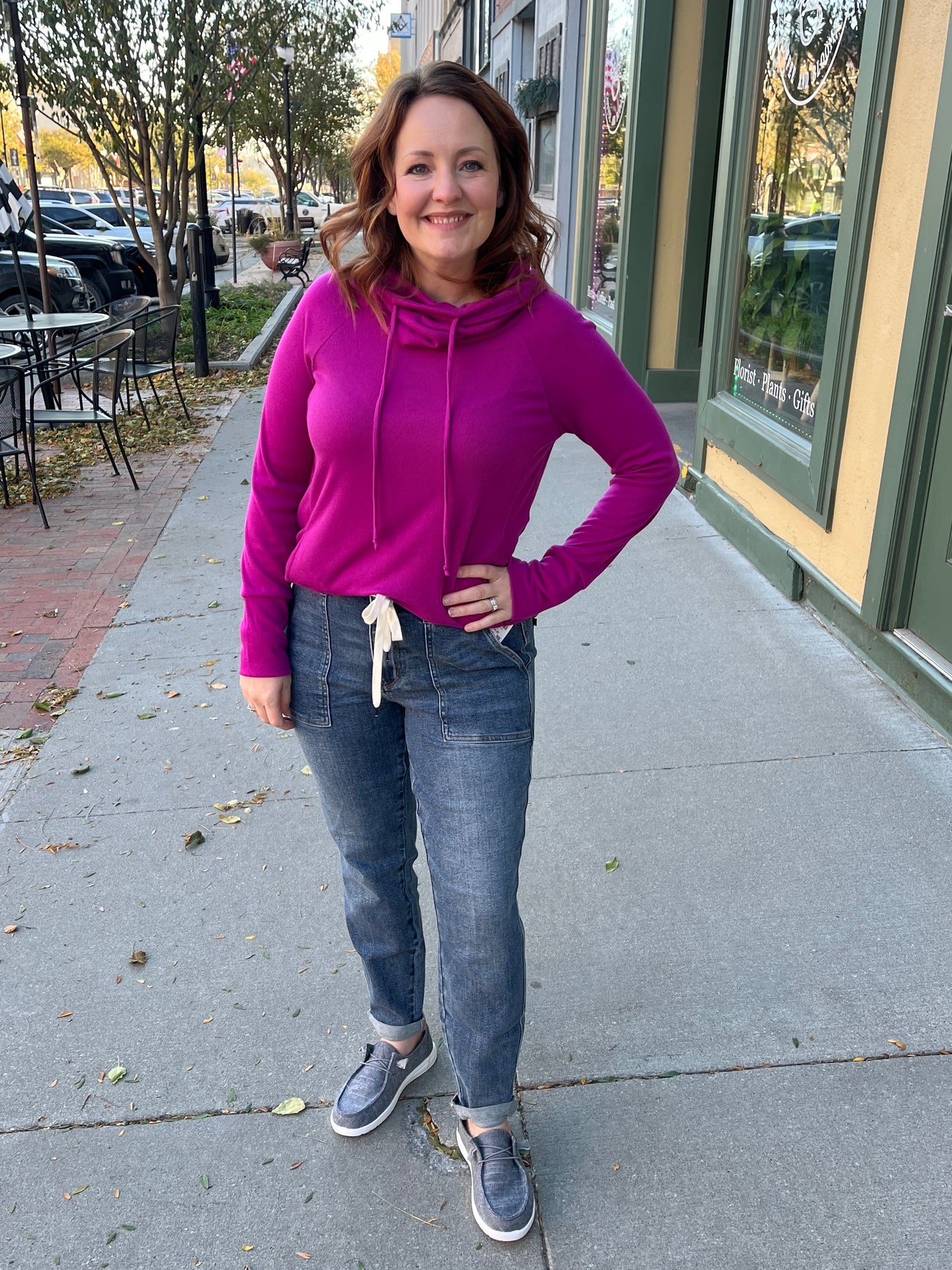 Magneta Cowl Neck Top