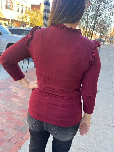 Mock Neck 3/4 Sleeve Top