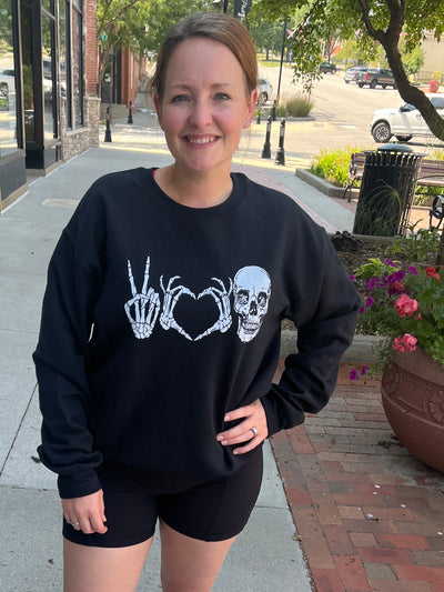 Peace Love Skull Crewneck
