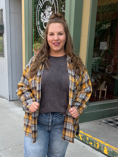 Oversized Yellow Plaid Flannel