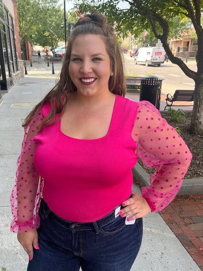 Mabel Mesh Sleeve Top